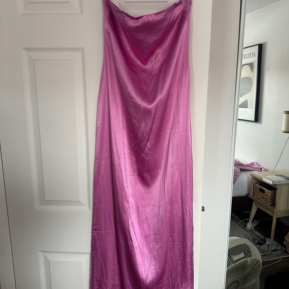 NWT Zara Fuchsia Satin Dress